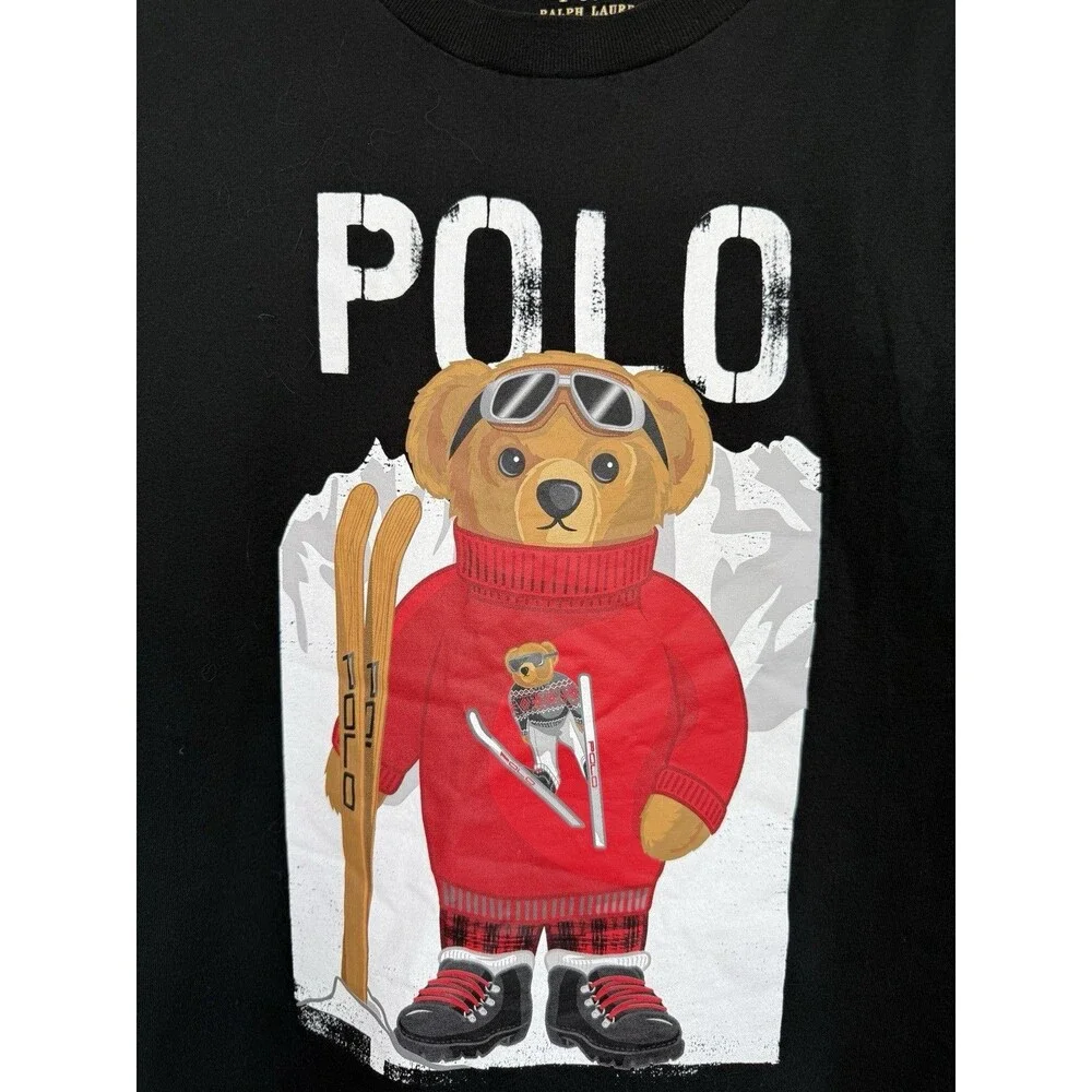 Polo Ralph Lauren T-Shirt Ski Bear  Large 14-16  Cotton Short Sleeve Classic